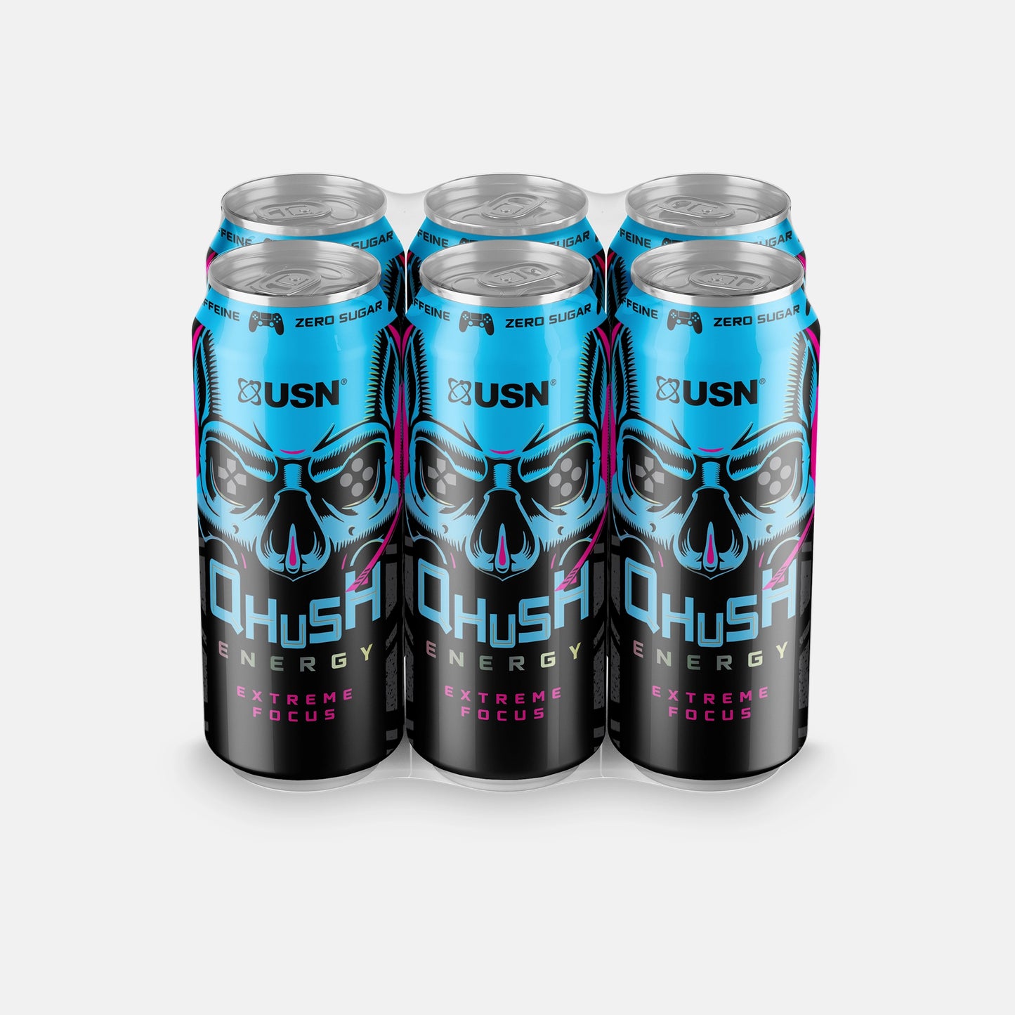 QHUSH Energy Drinks (6 x 500ml)